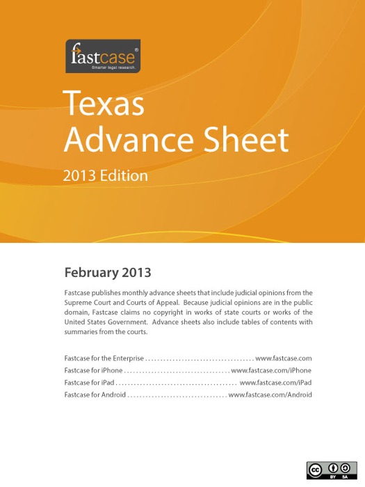 Texas Advance Sheet February 2013