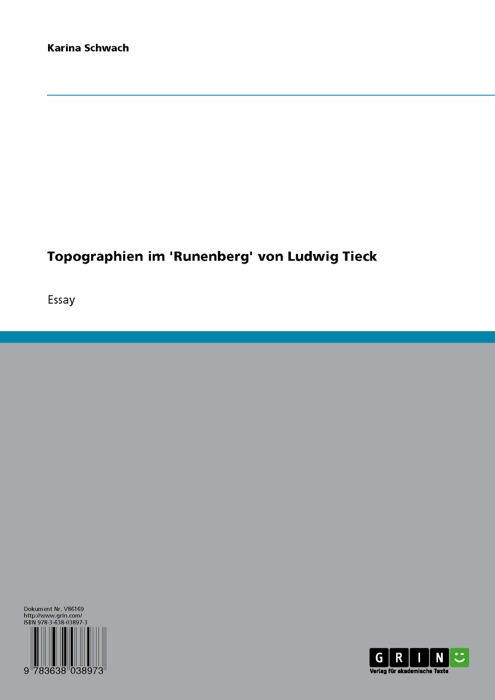 Topographien im 'Runenberg' von Ludwig Tieck