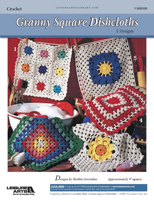 Crochet Granny Square Dishcloth ePattern