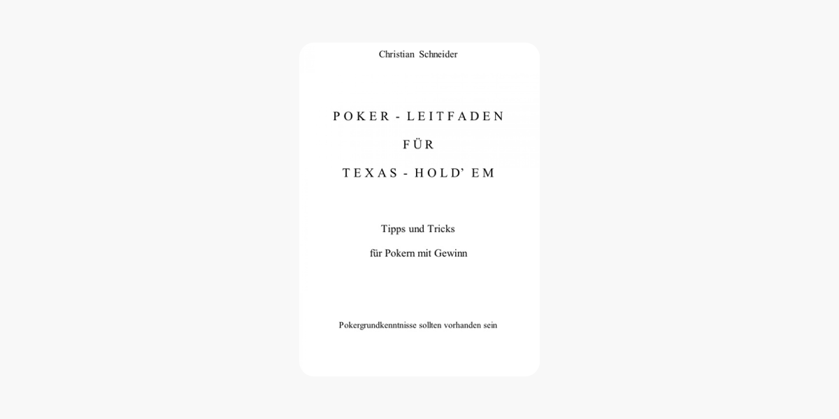 Poker Leitfaden Für Texas Holdem - 