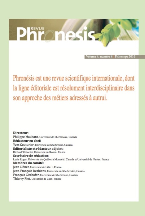 Phronesis. Vol. 4, numéro 4  2015