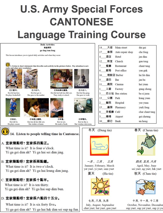 U.S. Army Special Forces CANTONESE Language Training Course