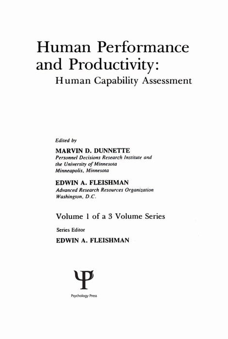 Human Performance and Productivity