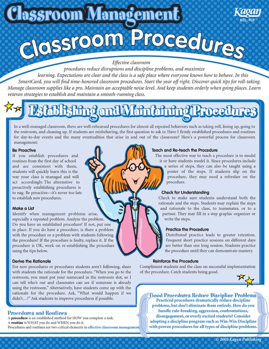 Classroom Management: Classroom Procedures SmartCard