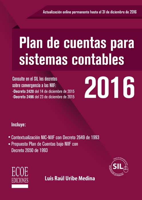 Plan de cuentas para sistemas contables 2016