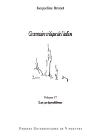 Book's Cover of Grammaire critique de l'italien - Les prépositions