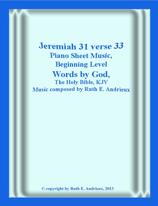 Jeremiah 31 Verse 33, Piano Sheet Music, Beginning Level