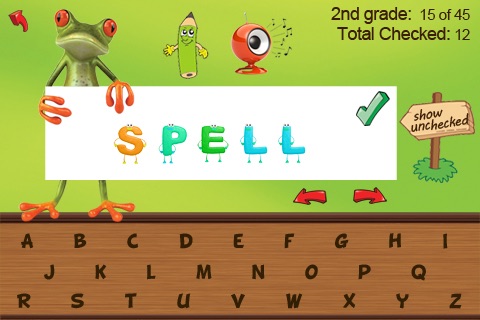 A Sight Words Read and Spell app with checkmark and review - FREE