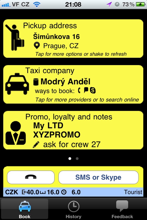 Taxican. SMS, Skype & Phone taxi booking.