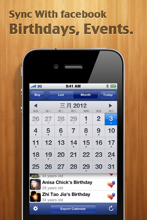 Calendar for Facebook