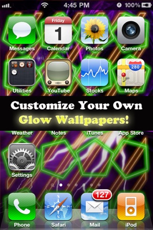 HD Glow HomeScreen Designer For iPhone4-