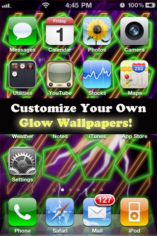 HD Glow HomeScreen Designer For iPhone4-Customize Your Home Screen