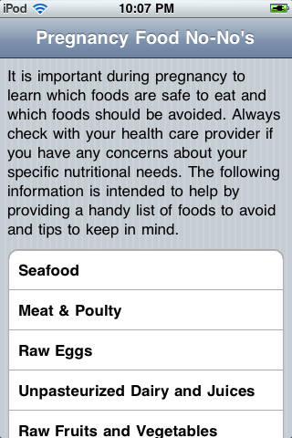 Pregnancy Food No-No's screenshot 2