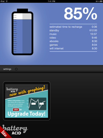 Battery Acid Lite - Free Battery Health Monitor for iPad screenshot 4