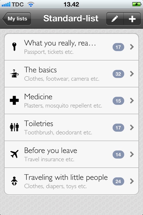 Packing Lists