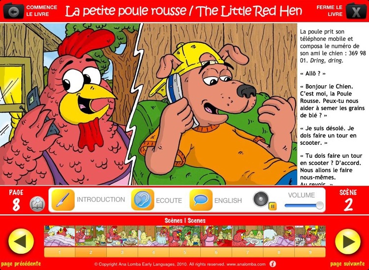 Ana Lomba – Anglais pour les enfants : La Poule Rousse (Histoire Bilingue Anglais-Français) screenshot-3