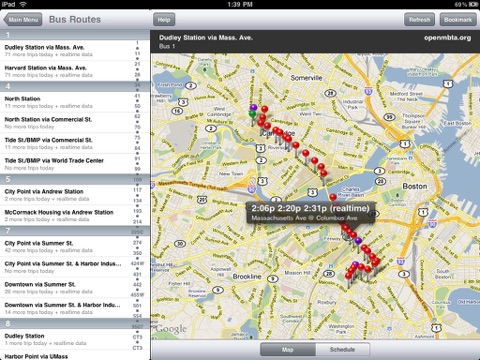 OpenMBTA for iPad screenshot 2