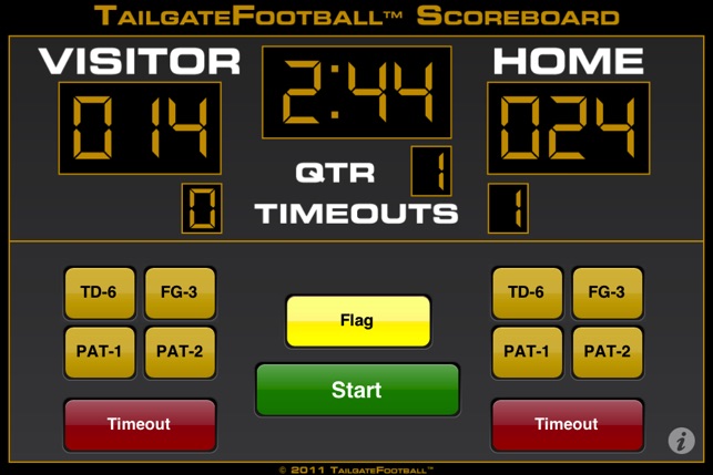 TailgateFootball Scoreboard