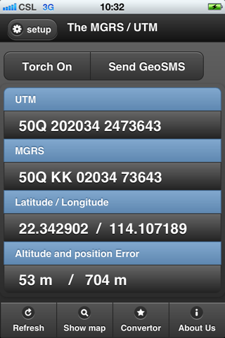 The MGRS UTM Convertor for iPhone screenshot 2