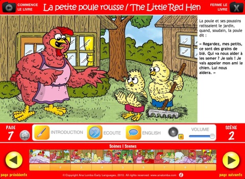 Ana Lomba’s French for Kids: The Red Hen (Bilingual French-English Story) screenshot 2