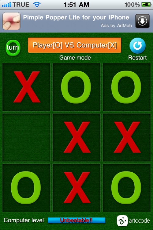 Tic Tac Toe - OX - Unbeatable!