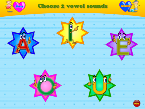 ABC Phonics Butterfly Long Vowels Free- First Grade Second Grade Learning Game screenshot 2