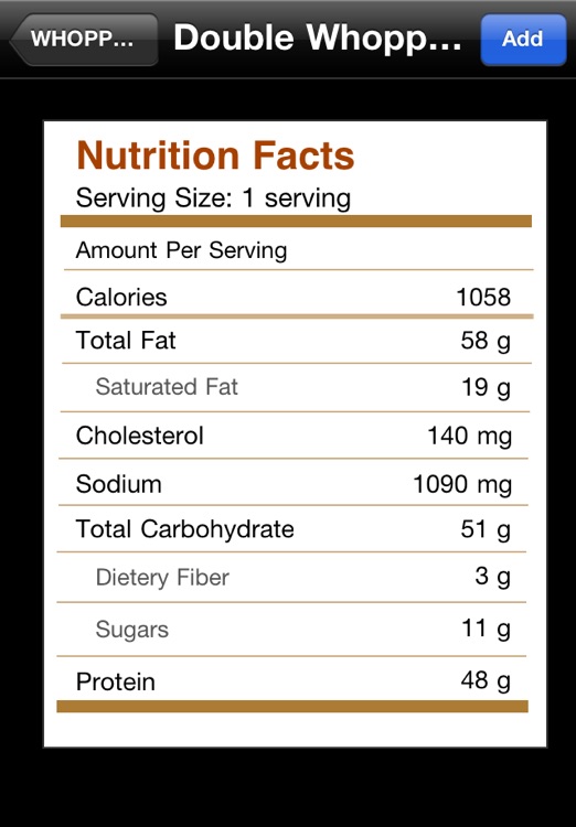 Fast Food Calories Pro screenshot-3