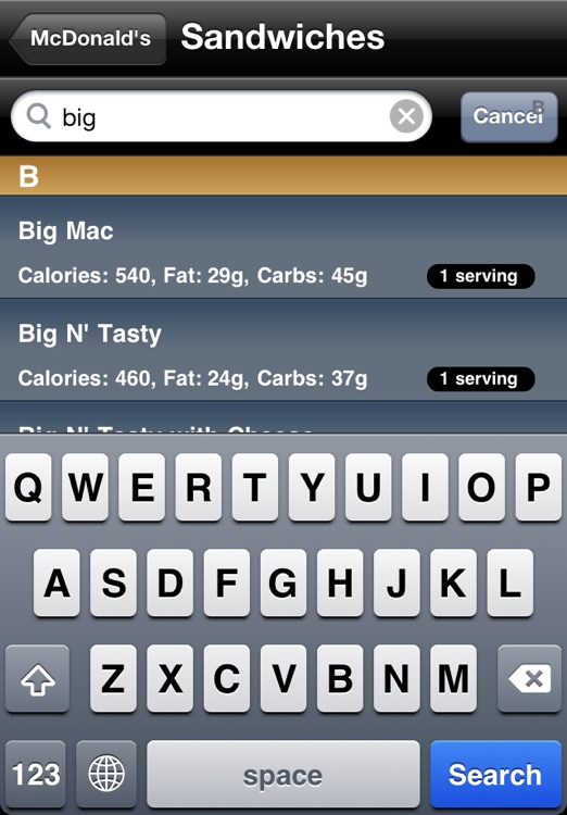 Fast Food Calories screenshot-3