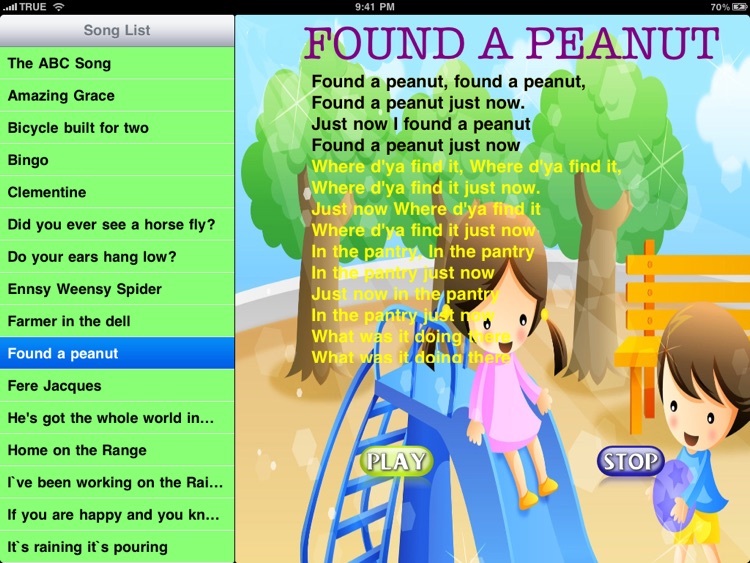 Music and Lyrics for Kids HD Lite