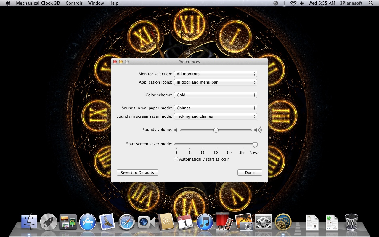 Screenshot do app Mechanical Clock 3D