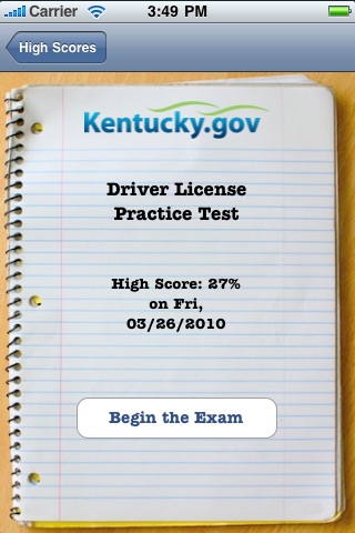 Kentucky Driver License Practice Test