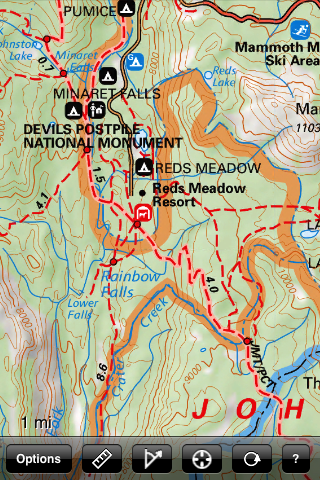 Yosemite National Park Recreation Map screenshot 2