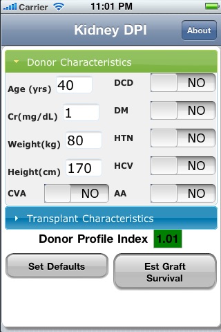 Kidney Transplant Donor Risk Index Calculator