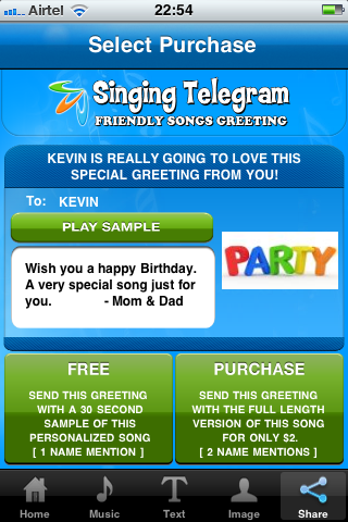 Singing Telegram screenshot 4