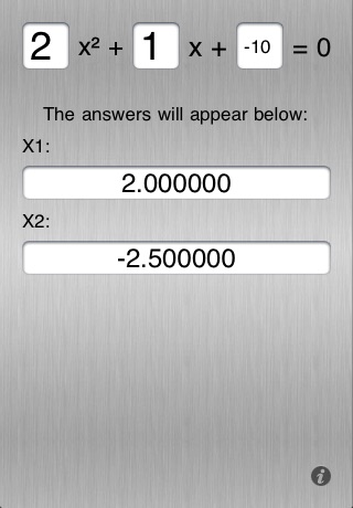 Quadratic Equations Solver screenshot 3