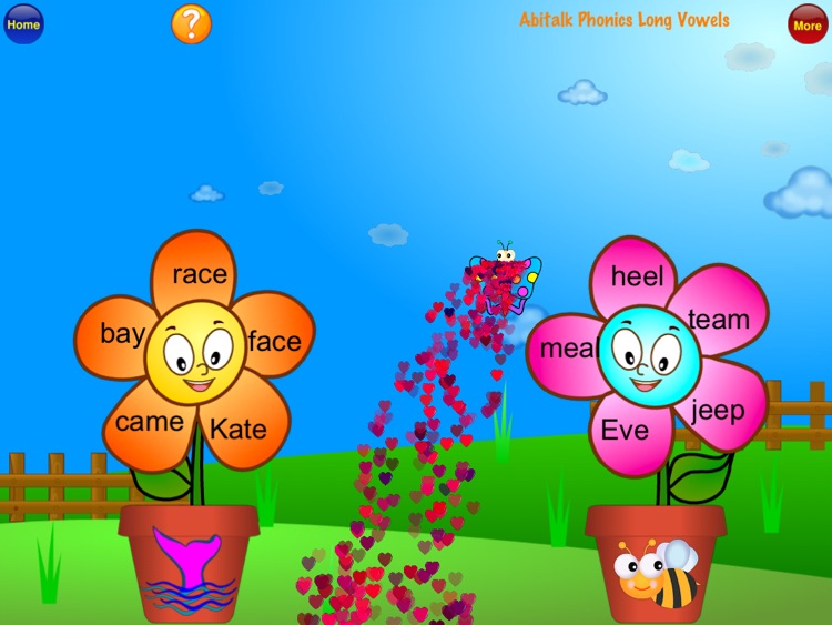 ABC Phonics Butterfly Long Vowels Free- First Grade Second Grade Learning Game