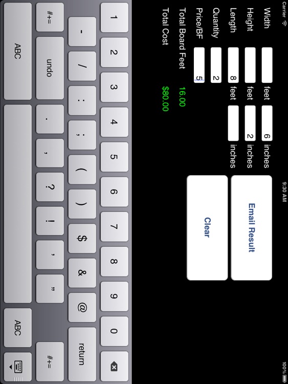 Board Feet Calculator for iPad