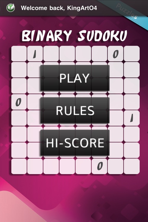 Binary Sudoku Puzzle Lite - The Original!