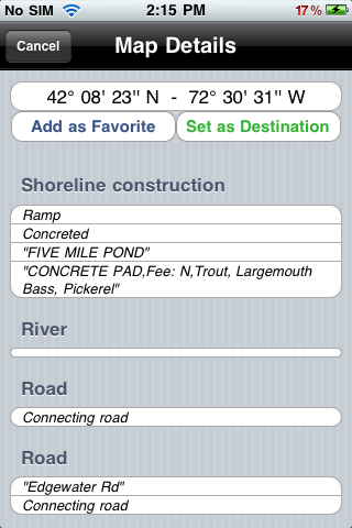 Massachusetts lakes chart GPS fishing Navigator screenshot 4