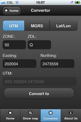 The MGRS UTM Convertor for iPhone screenshot 4