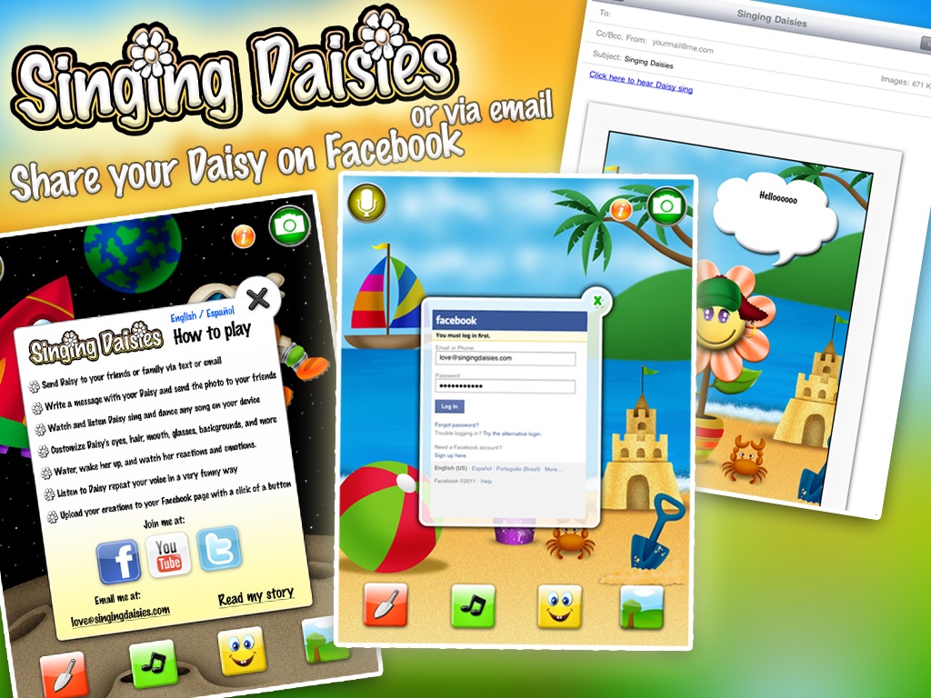 Singing Daisies - a dress up & make up games for kids screenshot 4