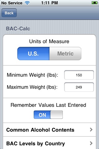 BAC-Calc screenshot