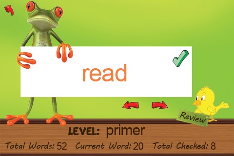 A Sight Words Read and Spell app with checkmark and review - FREE