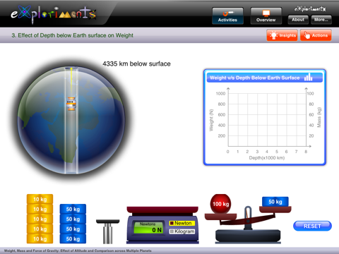 Exploriments: Weight, Mass and Force of Gravity - Effect of Altitude and Comparison across Multiple Planets screenshot 3