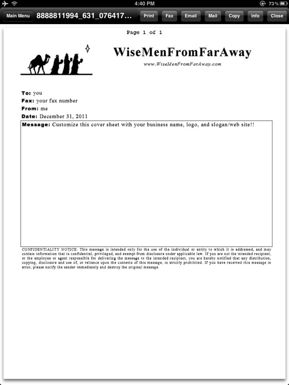 Fax Print & Share Pro for iPad