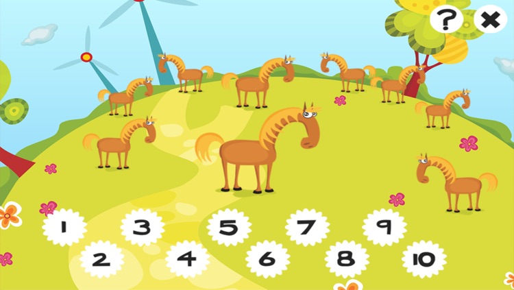 123 Farm counting game for children: Learn to count the numbers 1-10 with pets and animals of the barn