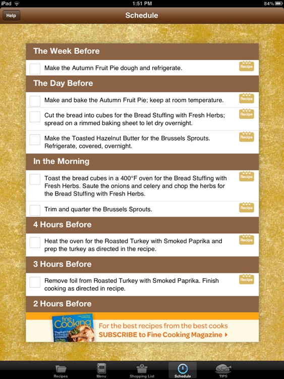 Thanksgiving Menu Maker from Fine Cooking screenshot-3