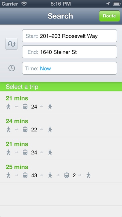 vTransit free - USA public transit search