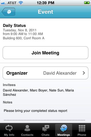 Microsoft Lync 2010 for iPhone Screenshot 4