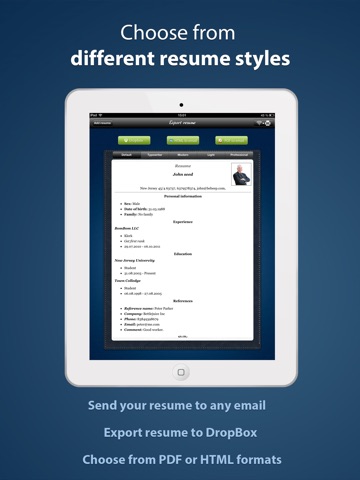 Pocket Mobile Resume PRO screenshot 3